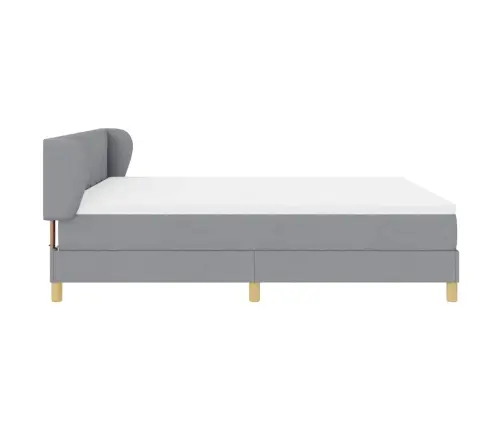 Box Spring Gulta Ar Matraci - Gaiši Pelēks, 180X200 Cm, Audums Vidaxl