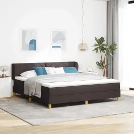 Spyruoklinė Lova Su Čiužiniu Kreminė 90X200 Cm Tamsiai Ruda