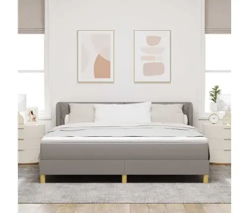 Gulta Ar Atsperēm Un Matraci Krēmkrāsā 90X200 Cm Fabric Vidaxl