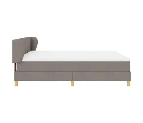Gulta Ar Atsperēm Un Matraci Krēmkrāsā 90X200 Cm Fabric Vidaxl
