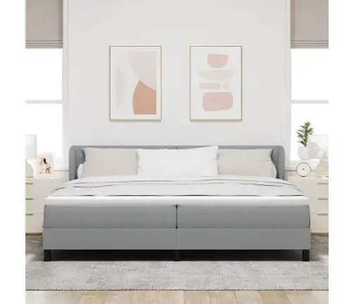 Kaste Ar Matraču - Gaiši Pelēks - 200X200 Cm - Audums Vidaxl