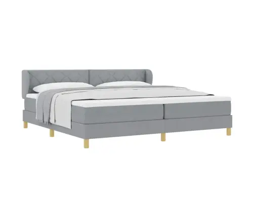 Kaste Ar Matraču - Gaiši Pelēks - 200X200 Cm - Audums Vidaxl