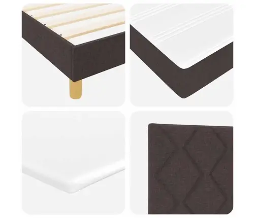 Gulta Ar Box Spring Un Matraci Tumši Brūnā 200X200 Cm Vidaxl