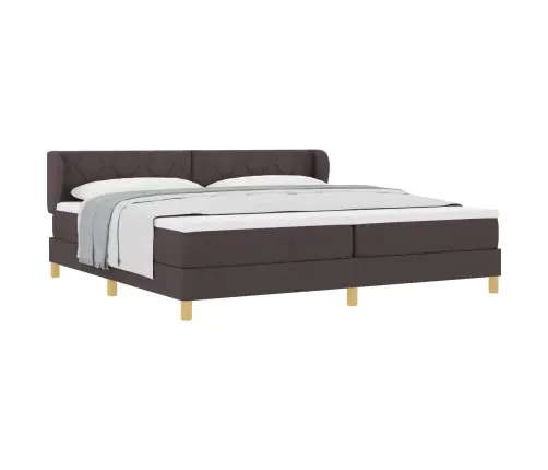 Gulta Ar Box Spring Un Matraci Tumši Brūnā 200X200 Cm Vidaxl