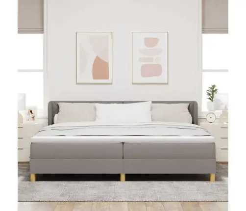 Gulta Ar Atsperēm Un Matraci Krēmkrāsā 90X200 Cm Fabric Vidaxl