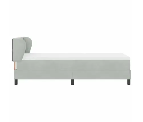 Gulta Ar Atsperēm Un Matraci Tumši Pelēka 80X200 Cm Samts Vidaxl