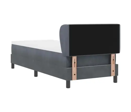 Gulta Ar Atsperēm Un Matraci Tumši Pelēka 80X200 Cm Samts Vidaxl