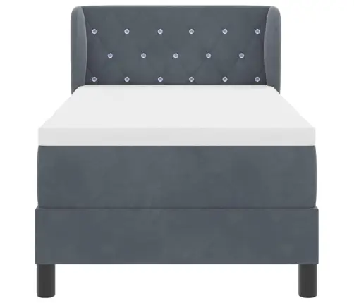 Gulta Ar Atsperēm Un Matraci Tumši Pelēka 80X200 Cm Samts Vidaxl