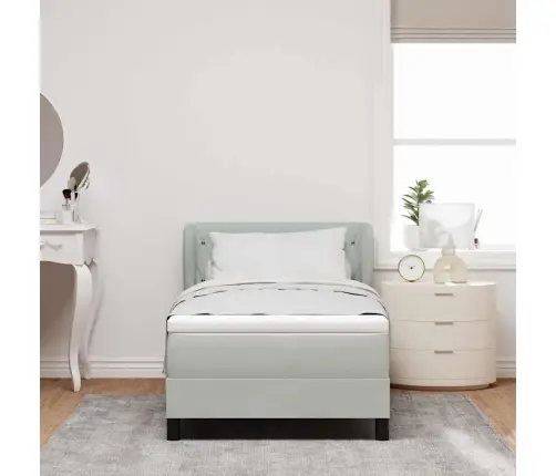 Lova Su Spyruokliniu Čiužiniu Tamsiai Pilka 80X200 Cm Aksomas