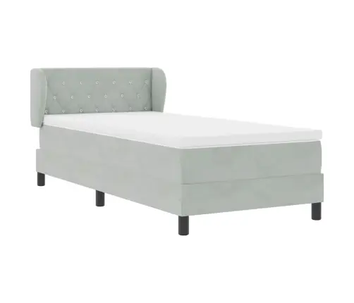 Lova Su Spyruokliniu Čiužiniu Tamsiai Pilka 80X200 Cm Aksomas