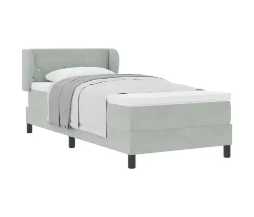 Lova Su Spyruokliniu Čiužiniu Tamsiai Pilka 80X200 Cm Aksomas