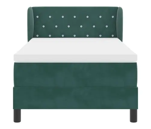 Box Spring Voodi Koos Madratsiga Tumehall 80X200 Cm Samet Peaga