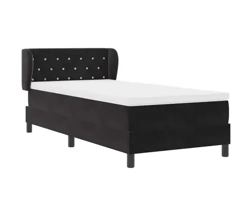 Gultas Pamats Ar Matraci Melns 100X200 Cm Samts Vidaxl