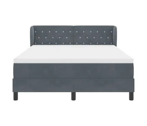 Lova Su Spyruokliniu Čiužiniu Tamsiai Pilka 80X200 Cm Aksomas