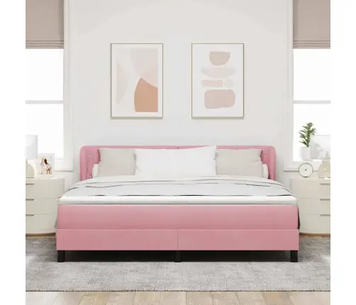 Gulta Ar Atsperēm Un Matraci Tumši Pelēka 80X200 Cm Samts Rozā Vidaxl