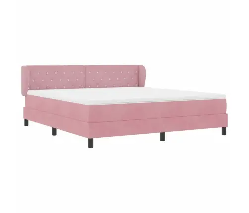 Gulta Ar Atsperēm Un Matraci Tumši Pelēka 80X200 Cm Samts Rozā Vidaxl