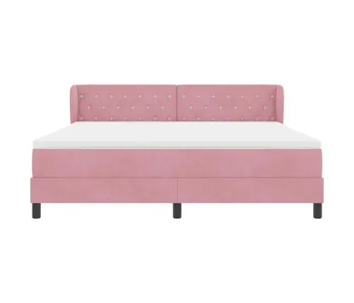 Gulta Ar Atsperēm Un Matraci Tumši Pelēka 80X200 Cm Samts Rozā Vidaxl