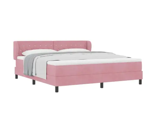 Gulta Ar Atsperēm Un Matraci Tumši Pelēka 80X200 Cm Samts Rozā Vidaxl