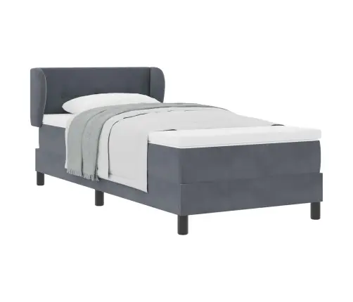 Box Spring Voodi Koos Madratsiga Tumehall 80X200 Cm Samet Peaga