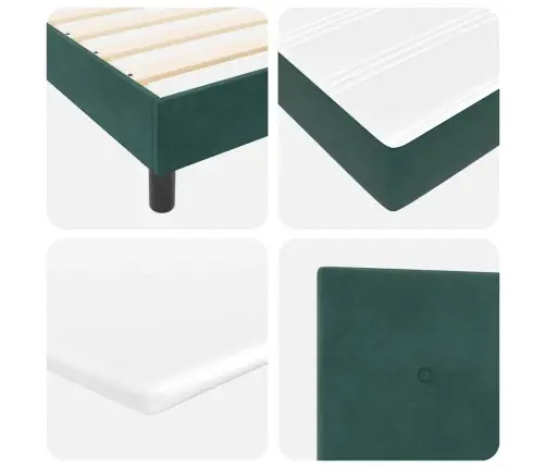 Box Spring Voodi Koos Madratsiga Tumehall 80X200 Cm Samet Peaga