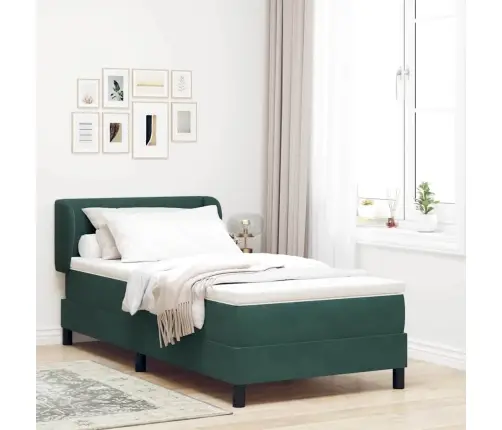 Box Spring Voodi Koos Madratsiga Tumehall 80X200 Cm Samet Peaga