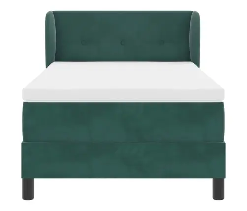 Box Spring Voodi Koos Madratsiga Tumehall 80X200 Cm Samet Peaga