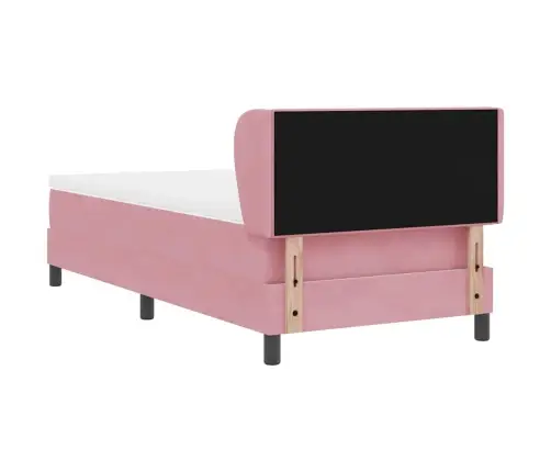 Box Spring Gulta Ar Matraču, Rozā, 80X200 Cm, Samts Vidaxl