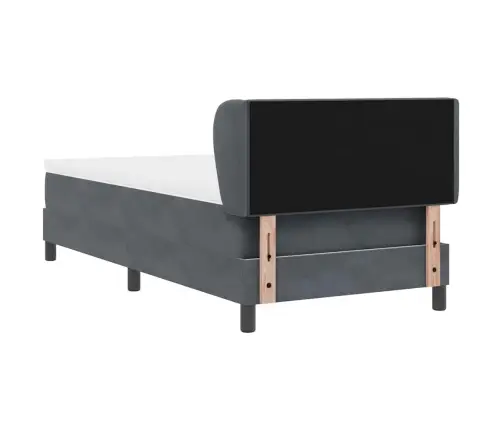 Gultas Pamatne Ar Matraci Melnpelēka 90X190 Cm Vidaxl