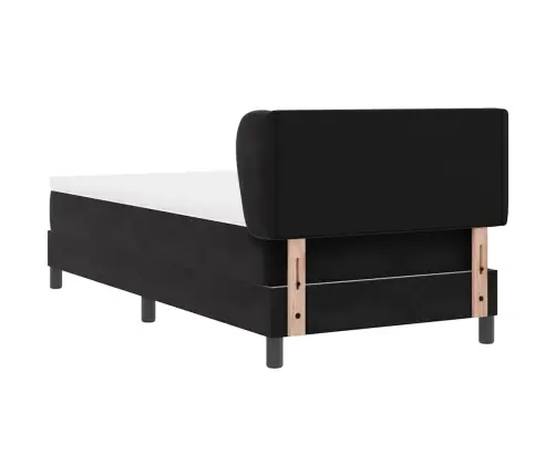 Gultas Atsperes Komplekts Ar Matraci, Melns, 90X190 Cm, Samts Vidaxl