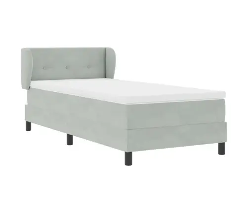 Gultas Matracis Gaiši Pelēks 90X200 Cm Samts Vidaxl