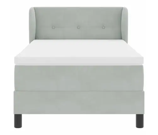 Gultas Matracis Gaiši Pelēks 90X200 Cm Samts Vidaxl