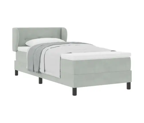 Gultas Matracis Gaiši Pelēks 90X200 Cm Samts Vidaxl