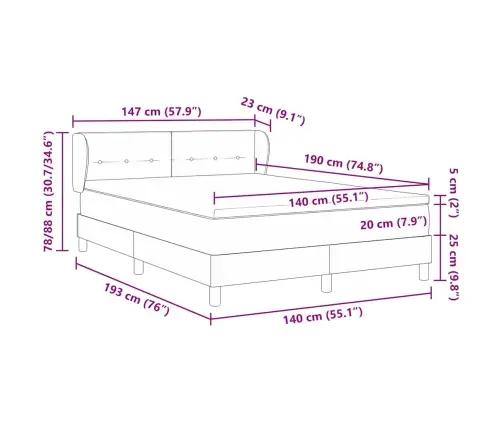 Kastītes Atsperu Gulta Ar Matraci Tumši Zaļa 140 X 190 Cm Samts Vidaxl