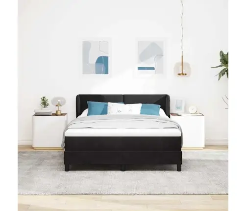 Gulta Ar Atsperēm Un Matraci Tumši Pelēka 80X200 Cm Samts Melna Vidaxl