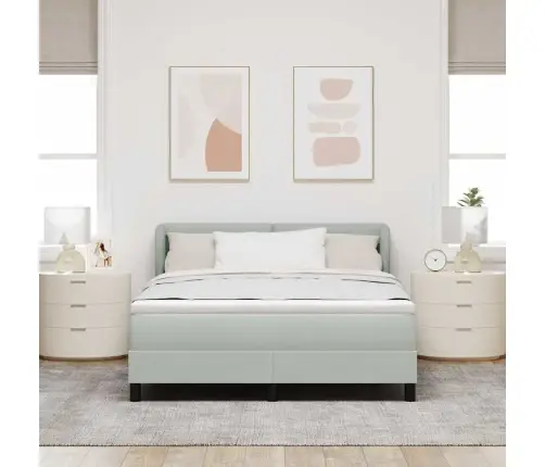 Gultas Rāmis Ar Matraci Gaiši Pelēks 160X200 Cm Akrils Vidaxl