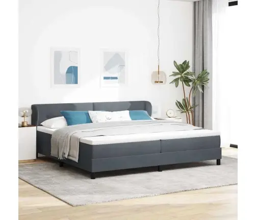 Kastes Gulta Ar Matci Tumši Pelēkā Krāsā 200X200 Cm Vidaxl