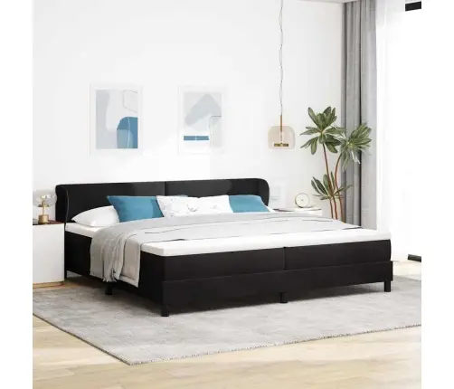 Gulta Ar Atsperu Un Matrača Komplektu Melna 200X200 Cm Velsa Vidaxl