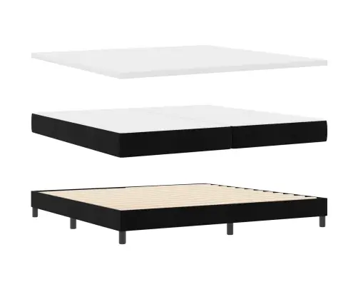 Gulta Ar Atsperu Un Matrača Komplektu Melna 200X200 Cm Velsa Vidaxl