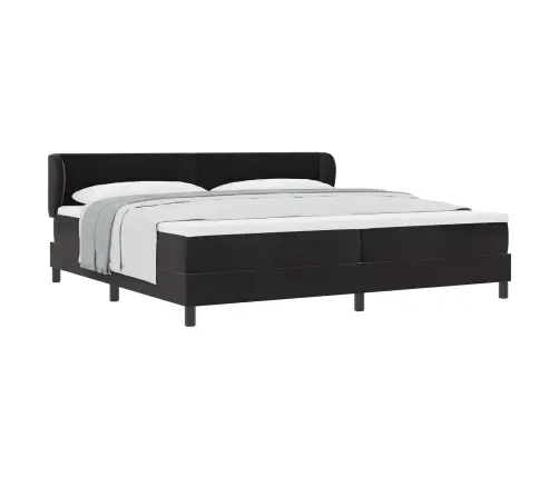 Gulta Ar Atsperu Un Matrača Komplektu Melna 200X200 Cm Velsa Vidaxl