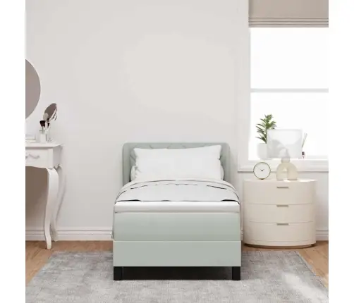 Gulta Ar Atsperēm Un Matraci Tumši Pelēka 80X200 Cm Samts Vidaxl