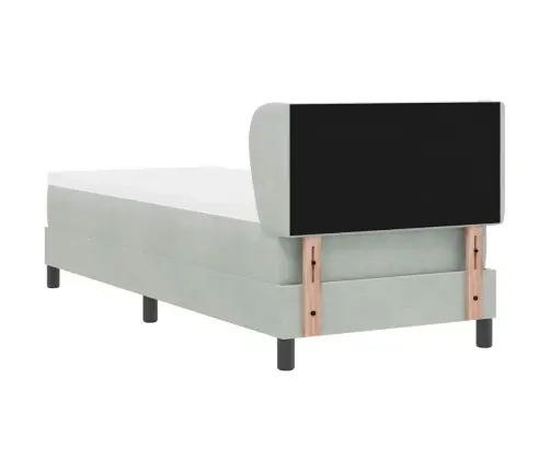 Gulta Ar Atsperēm Un Matraci Tumši Pelēka 80X200 Cm Samts Vidaxl