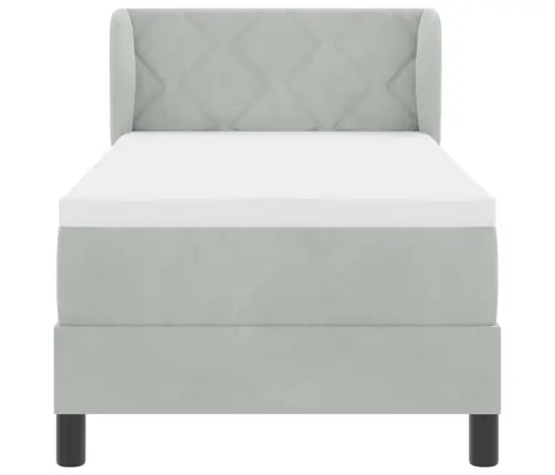 Gulta Ar Atsperēm Un Matraci Tumši Pelēka 80X200 Cm Samts Vidaxl