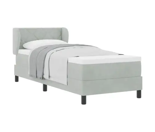 Gulta Ar Atsperēm Un Matraci Tumši Pelēka 80X200 Cm Samts Vidaxl