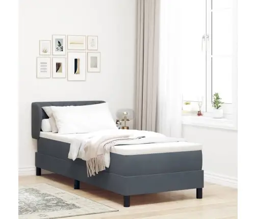 Gulta Ar Atsperēm Un Matraci Tumši Pelēka 80X200 Cm Samts Vidaxl