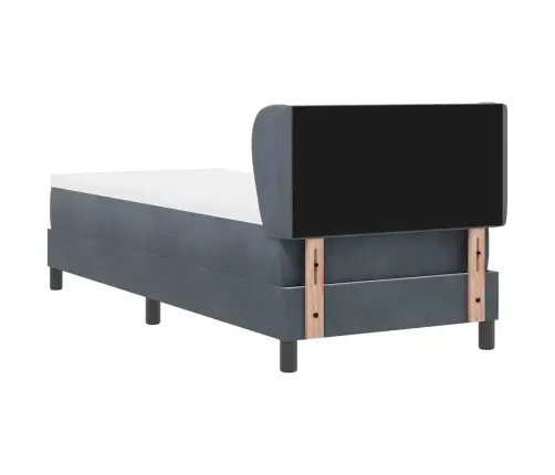 Gulta Ar Atsperēm Un Matraci Tumši Pelēka 80X200 Cm Samts Vidaxl