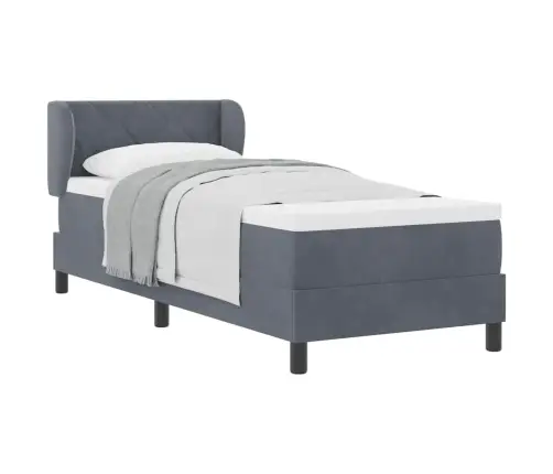 Gulta Ar Atsperēm Un Matraci Tumši Pelēka 80X200 Cm Samts Vidaxl