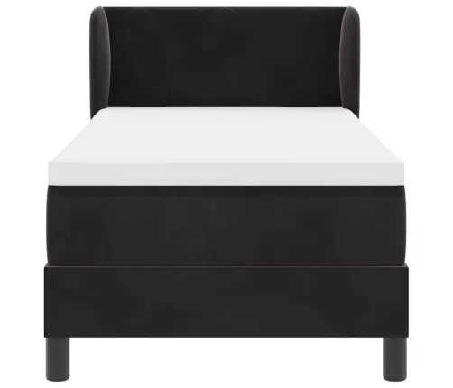 Gulta Ar Atsperēm Un Matraci Tumši Pelēka 80X200 Cm Samts Melna Vidaxl