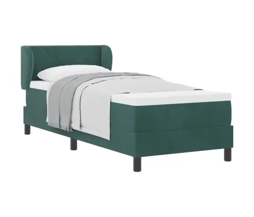 Augstās Gultas Ar Matraci Tumši Zaļa 80X200 Cm Samts Vidaxl