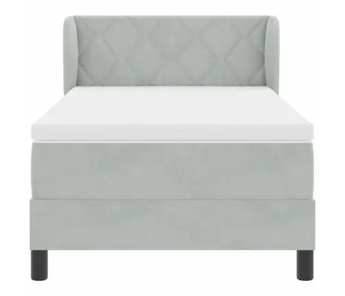 Lova Su Spyruokliniu Čiužiniu Tamsiai Pilka 80X200 Cm Aksomas