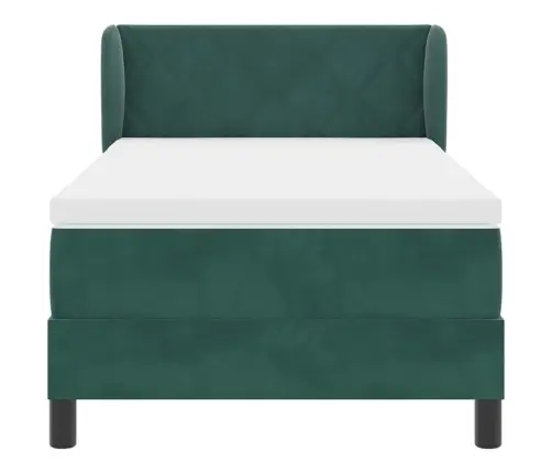 Lova Su Spyruokliniu Čiužiniu Tamsiai Pilka 80X200 Cm Aksomas